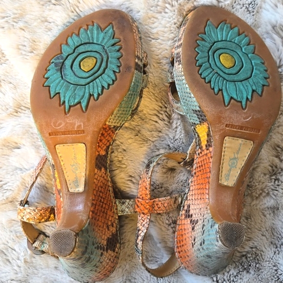 LOT Of 3 Pairs Womens BORN Comfort Heels Open Toe Platform Sandals Size 7 - Picture 11 of 17